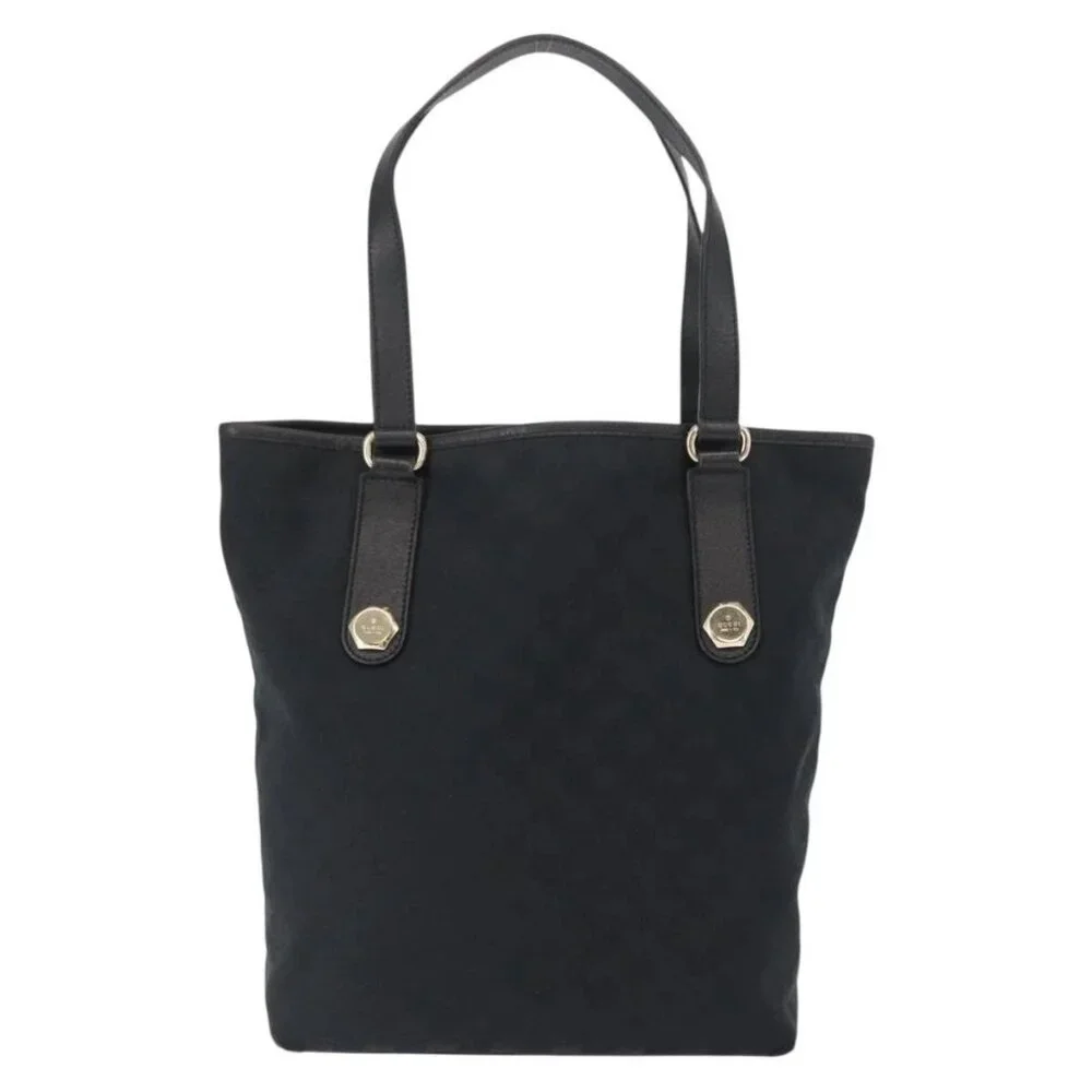 GUCCI GG Canvas Tote Bag Black Gold 153009 Auth 156794 - Picture 3 of 16